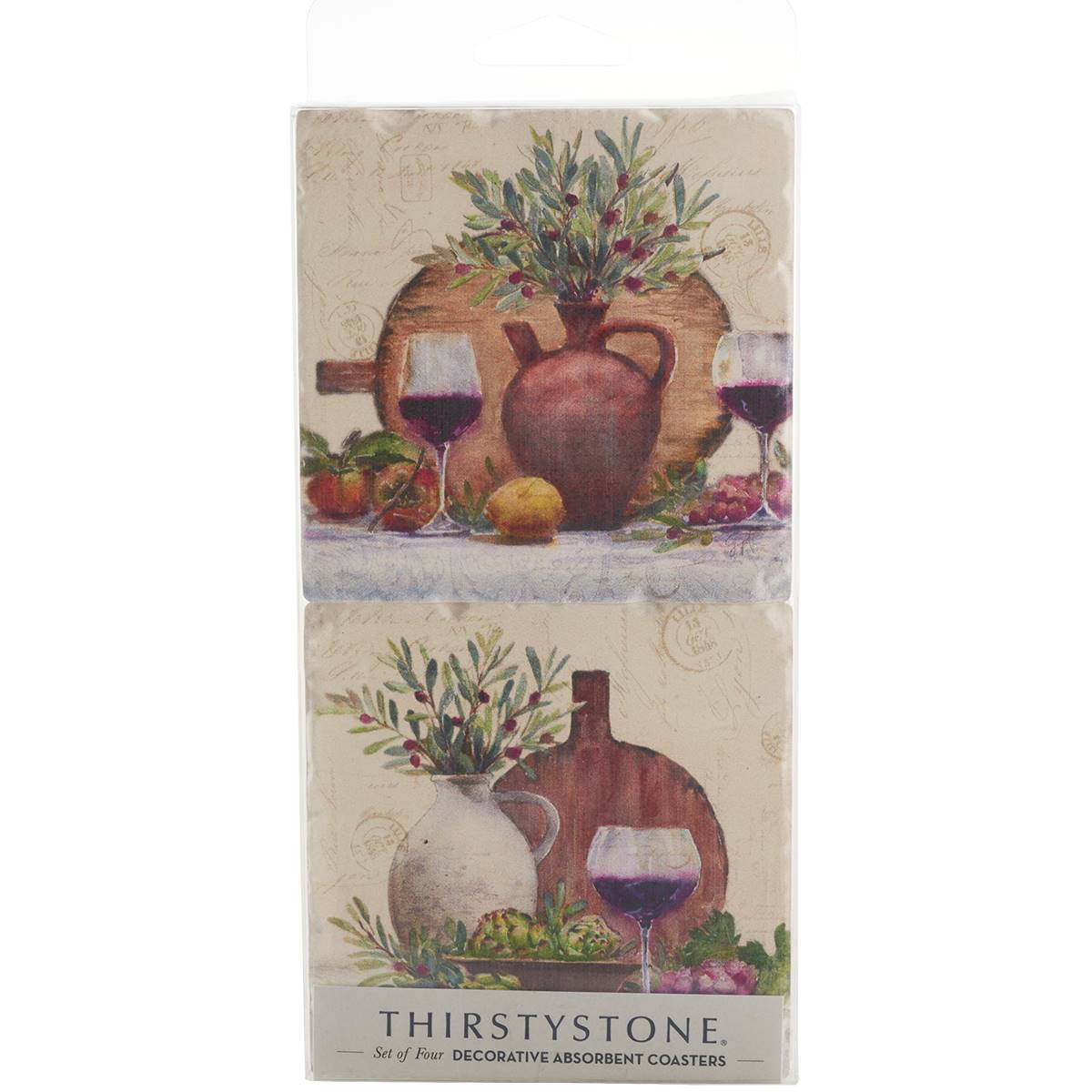 Thirstystone 4pk. Rustic Wine Squares Coaster Set