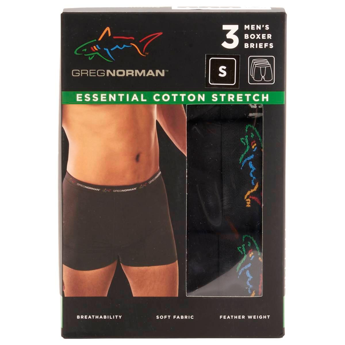 Mens Greg Norman 3pk. Cotton Boxer Briefs