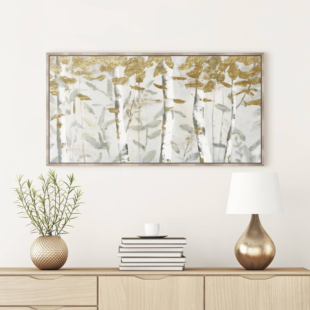 Artisan Home Gold Leaves Canvas Wall Decor