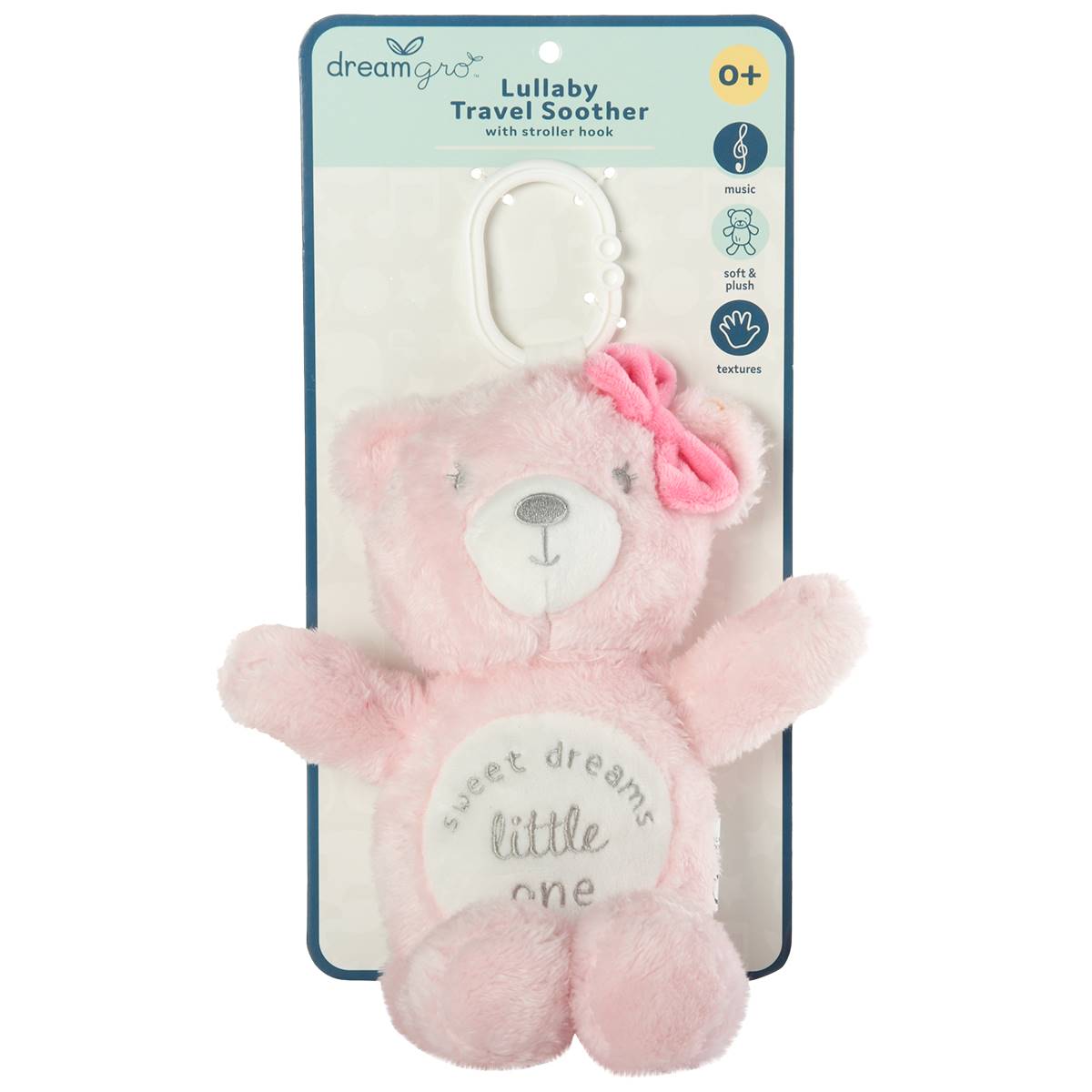 Dreamgro(tm) Sweet Dreams Bear Music Travel Soother With Hook