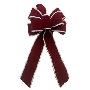 Fluffy Berry Bow with White Edges