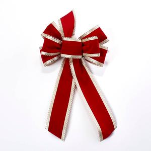 Festive Designer Bow with Gold Edge and 6 Loops - 8x17