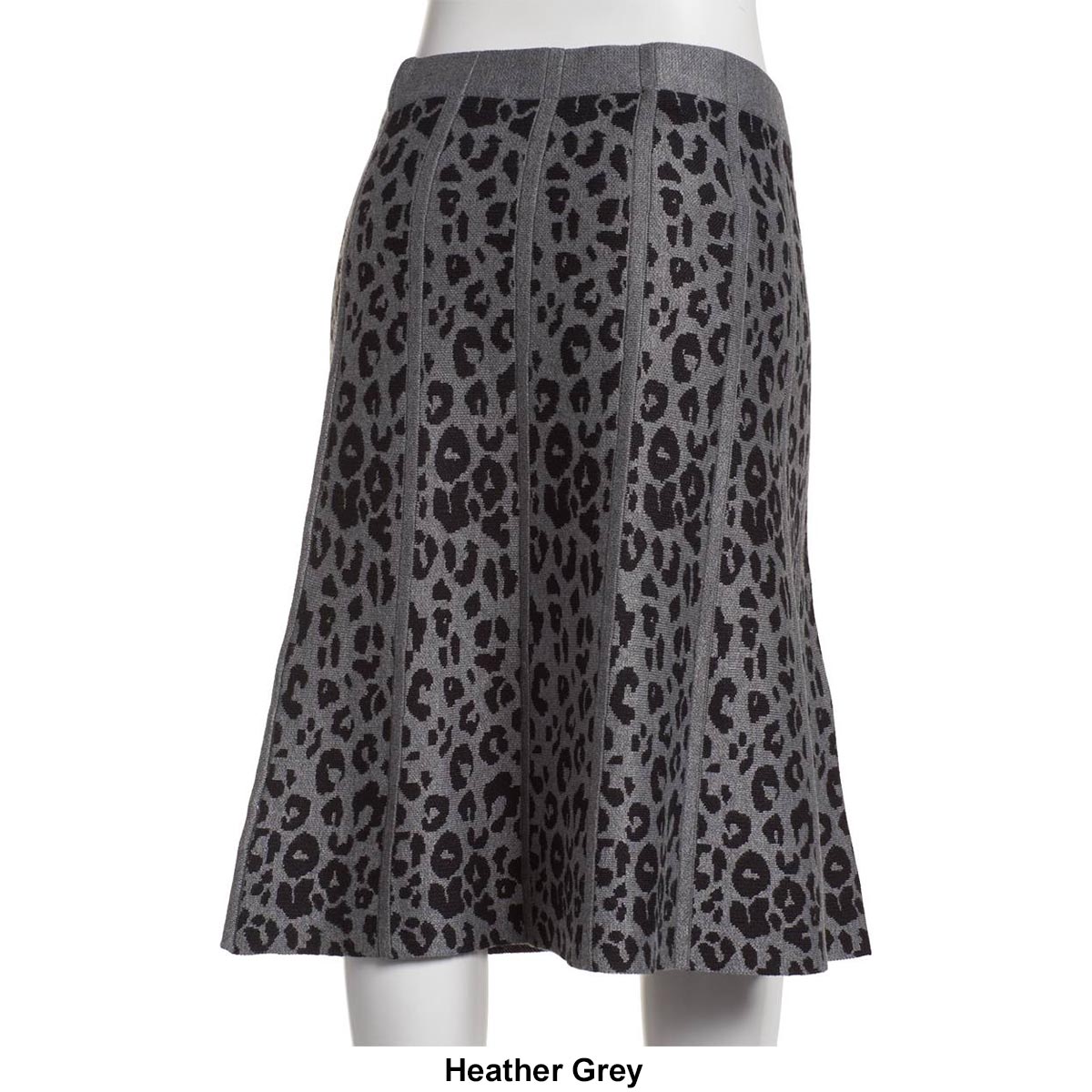 Womens No Brand Pull-On A-Line Leopard Knee Length Skirt