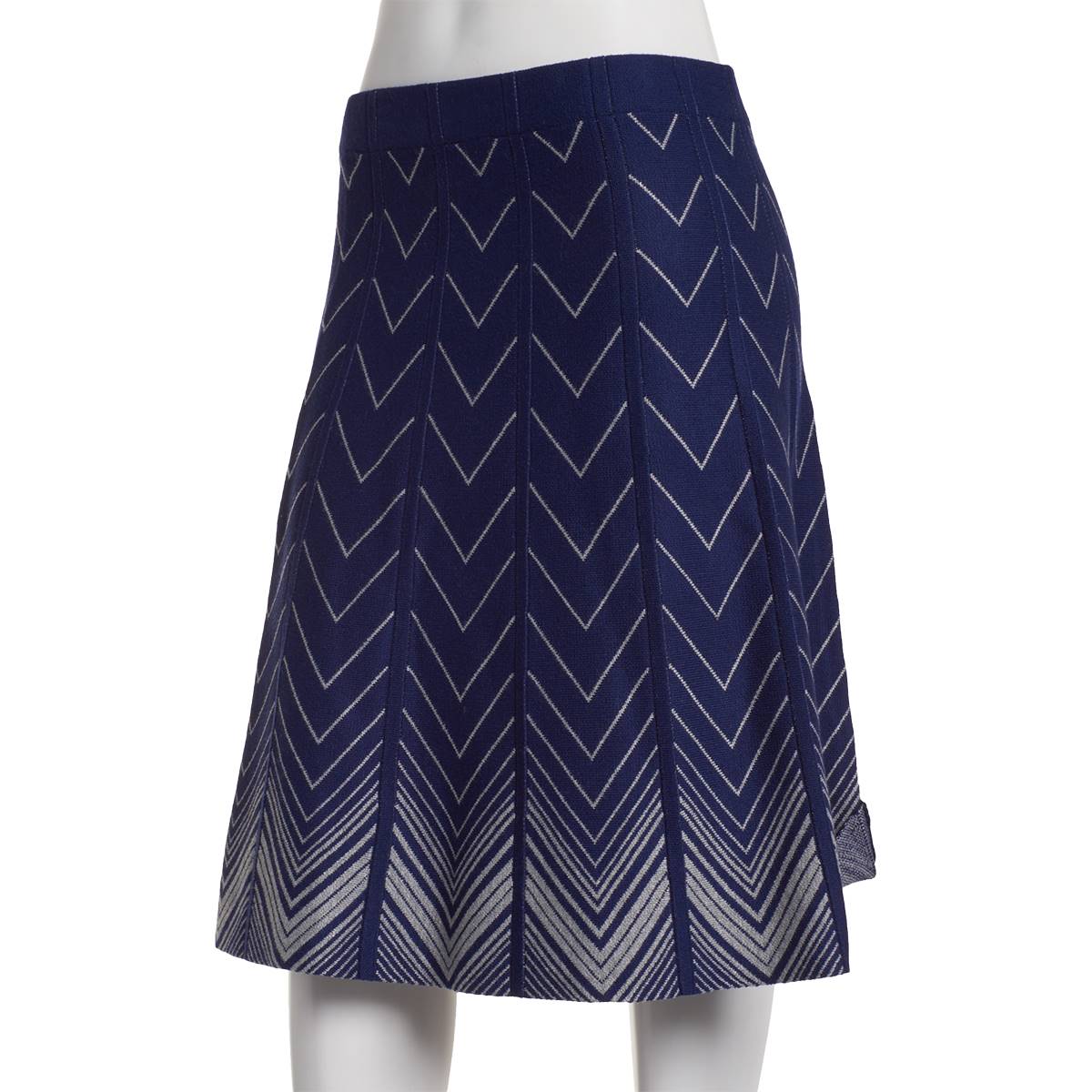 Womens No Brand Pull On A-Line Zig Zag Knee Length Skirt