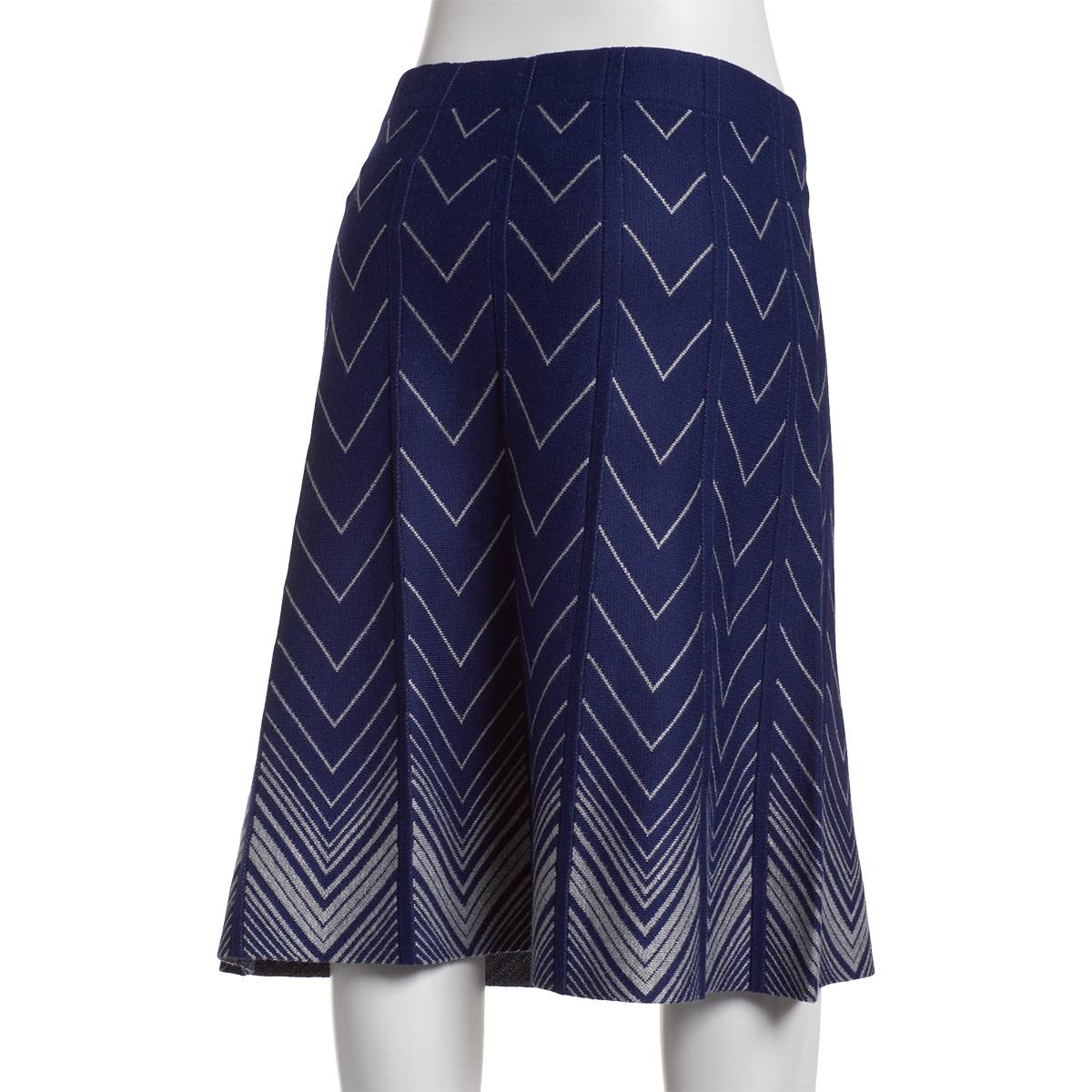 Womens No Brand Pull On A-Line Zig Zag Knee Length Skirt