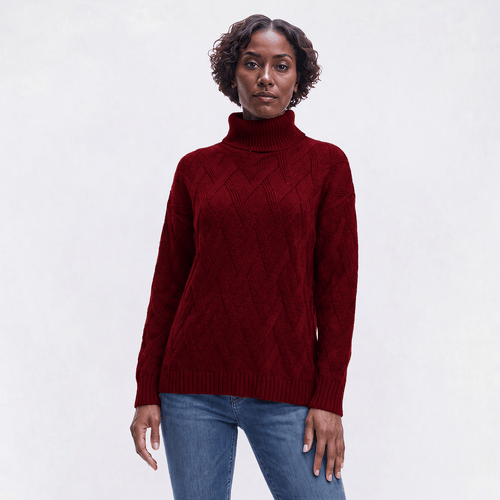 Womens Hanna & Gracie Long Sleeve Solid Turtleneck Sweater alternate view
