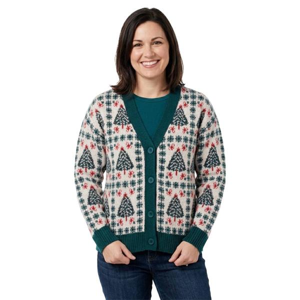 Petite Hanna & Gracie Long Sleeve Christmas Tree Cardigan