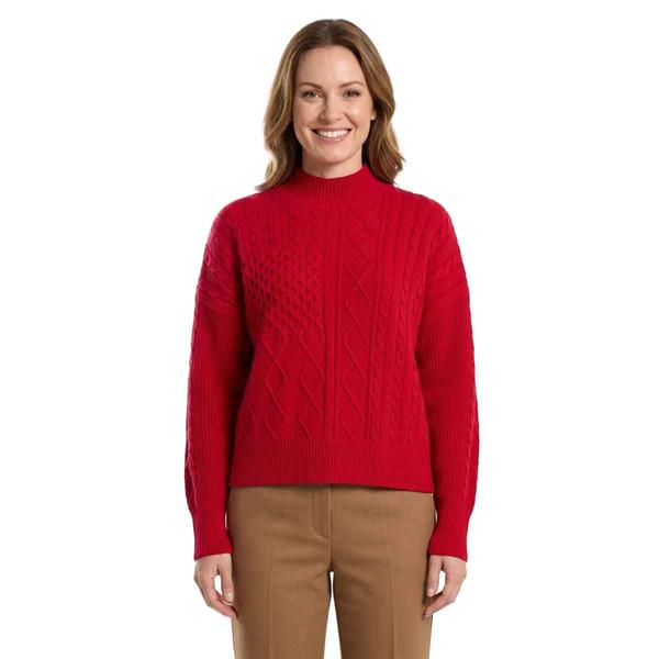 Womens Hanna & Gracie Long Sleeve Mixed Stitch Sweater
