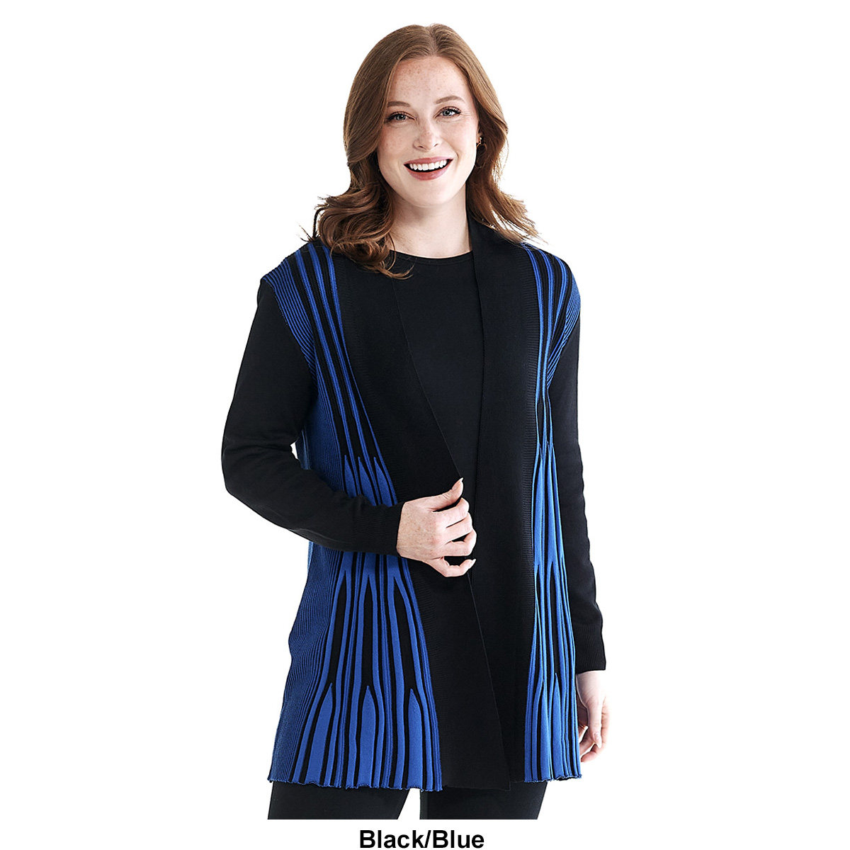 Womens Birch Long Sleeve Two-Tone Pleat Fan Back Cardigan