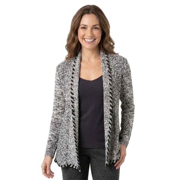 Womens Pearl Fashion 3/4 Sleeve Whipstitch Open Front Cardigan alternate view