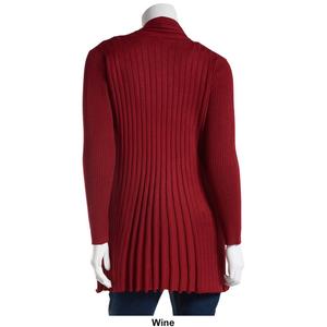 Plus Size Birch Long Sleeve Soild Pleated Rib Fan Cardigan alternate view