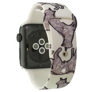 Womens Olivia Pratt(tm) Printed Silicone Apple Watch Band - 8844-CAT alternate view