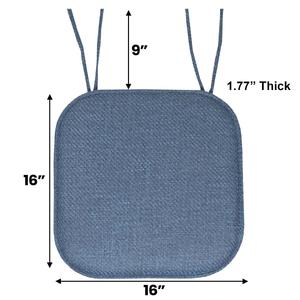 Sweet Home Collection Herringbone Memory Foam Chair Pad w/ Ties alternate view