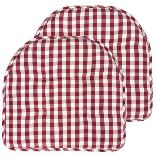 Sweet Home Collection Checkered Memory Foam Chair Pads