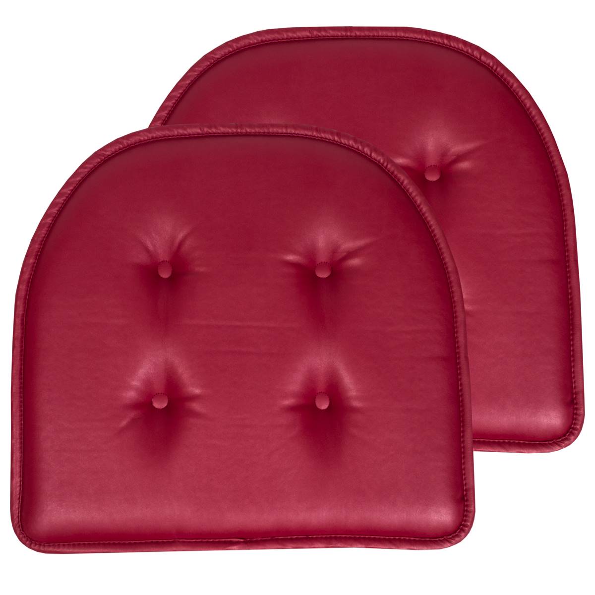 Sweet Home Collection Memory Foam Faux Leather Chair Pads