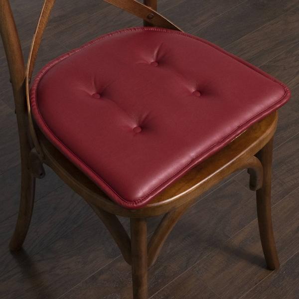 Sweet Home Collection Memory Foam Faux Leather Chair Pads alternate view
