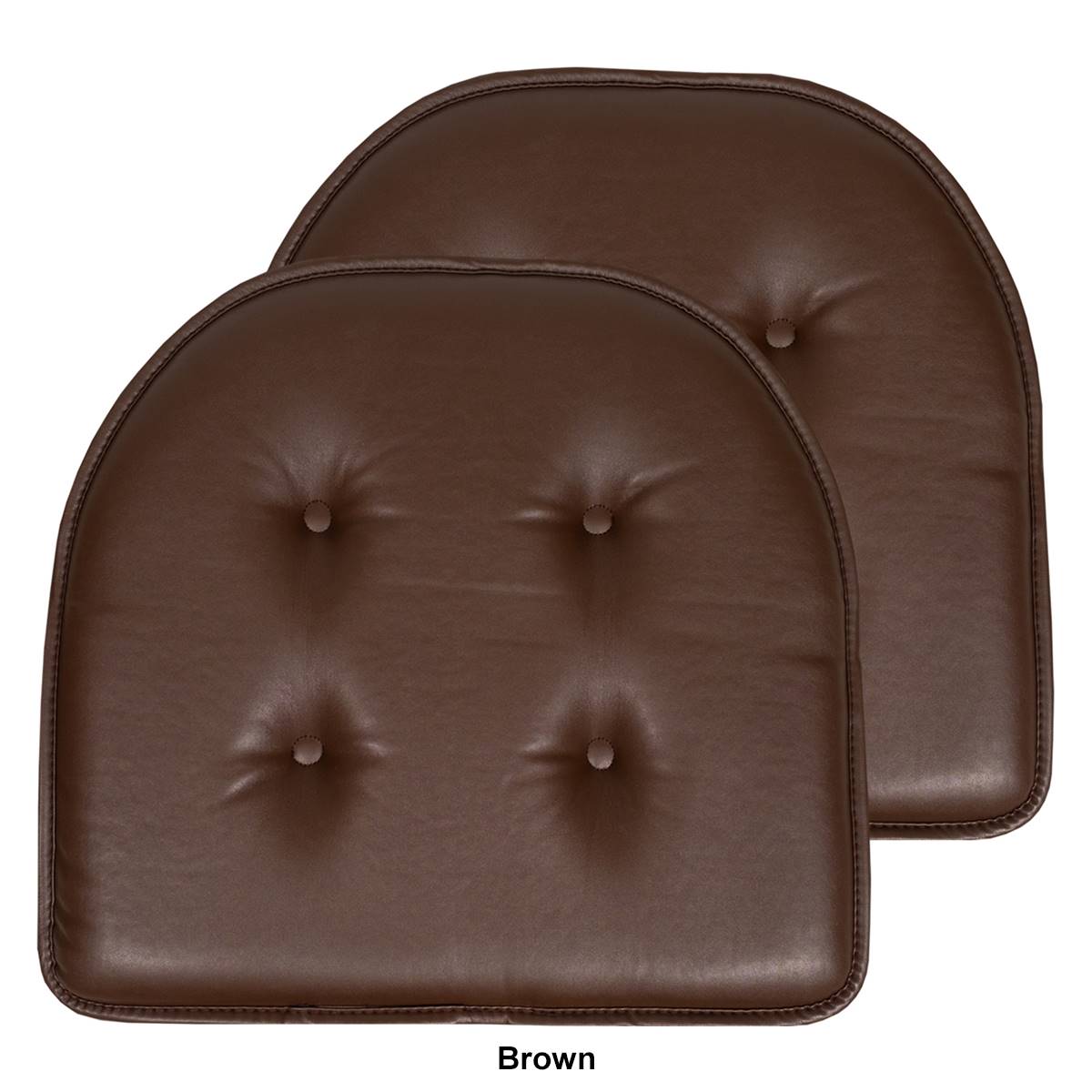 Sweet Home Collection Memory Foam Faux Leather Chair Pads