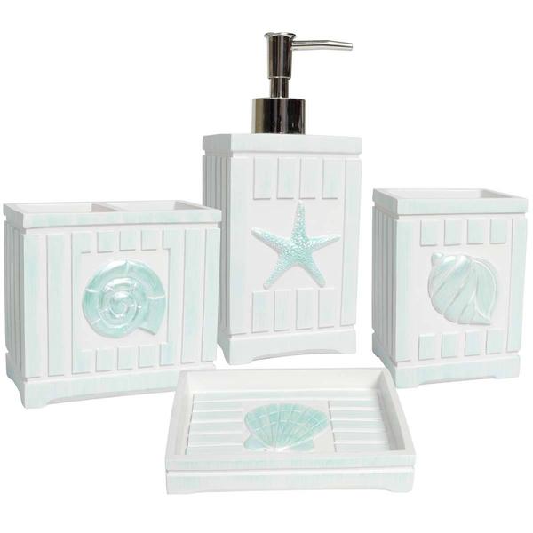 Sweet Home Collection Beach Shells 4pc. Bath Accessory Set