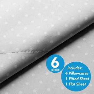 Sweet Home Collection 6pc. Printed Dots Microfiber Sheet Set alternate view