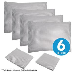 Sweet Home Collection 6pc. Classic Stripes Microfiber Sheet Set alternate view