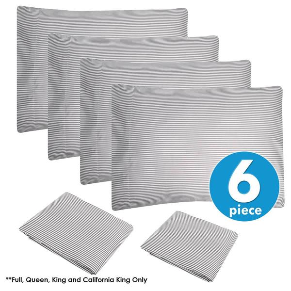 Sweet Home Collection 6pc. Classic Stripes Microfiber Sheet Set alternate view