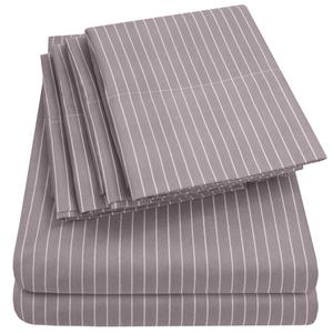 Sweet Home Collection 6pc. Pinstripe Brushed Microfiber Sheet Set