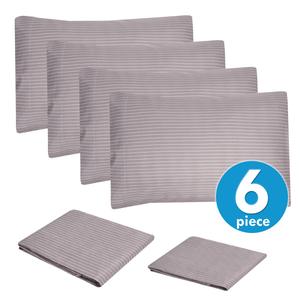 Sweet Home Collection 6pc. Pinstripe Brushed Microfiber Sheet Set alternate view