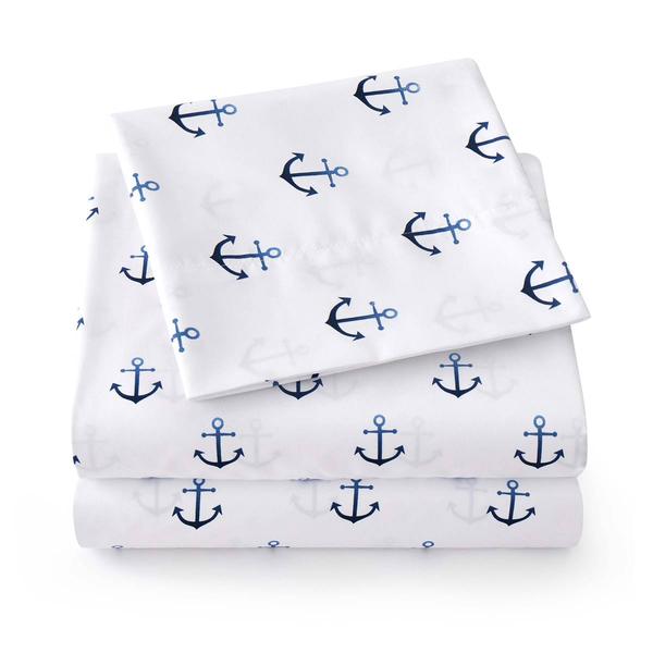 Sweet Home Collection Kids Fun & Colorful Ship Anchors Sheet Set alternate view