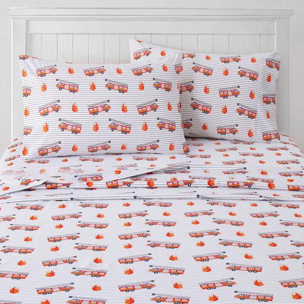 Sweet Home Collection Kids Fun & Colorful Fire Engine Sheet Set