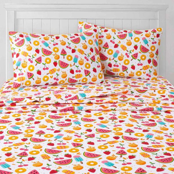 Sweet Home Collection Kids Fun & Colorful Fruity Fun Sheet Set