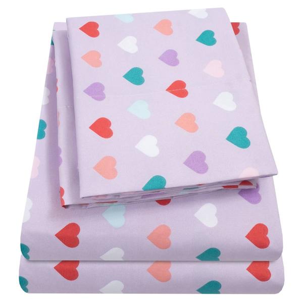 Sweet Home Collection Kids Fun & Colorful Hearts Sheet Set alternate view