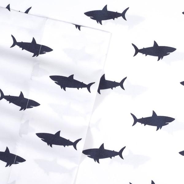 Sweet Home Collection Fun & Colorful Swimming Sharks Sheet Set alternate view