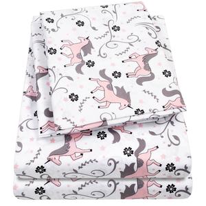 Sweet Home Collection Kids Fun & Colorful Unicorns Sheet Set alternate view