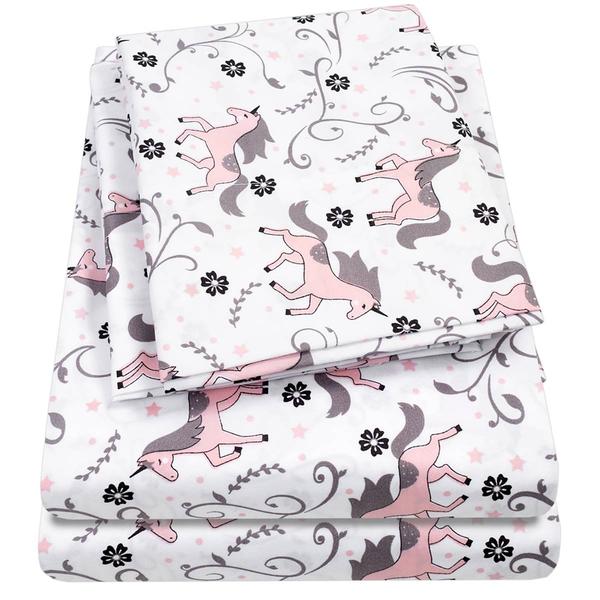 Sweet Home Collection Kids Fun & Colorful Unicorns Sheet Set alternate view