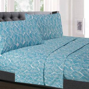 Sweet Home Collection 4pc. Tropical Leaf Microfiber Sheet Set