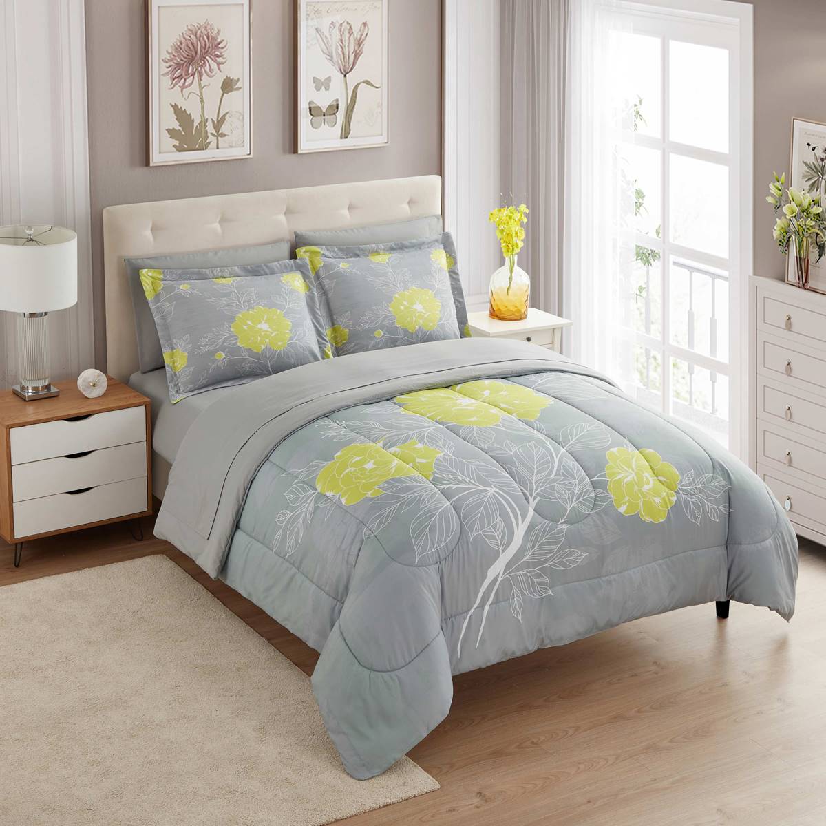 Sweet Home Collection Florence 7pc. Bed in a Bag Floral Comforter