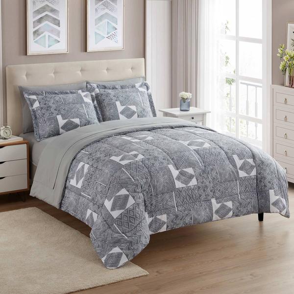 Sweet Home Collection Tulsa 7pc. Bed in a Bag Comforter Set