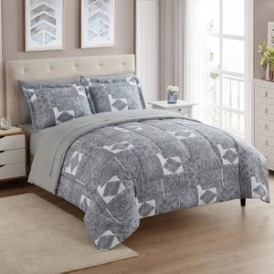 Sweet Home Collection Tulsa 7pc. Bed in a Bag Comforter Set