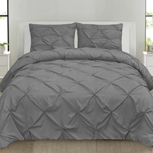 Sweet Home Collection 3pc. Pinch Pleat Pintuck Bedding Set