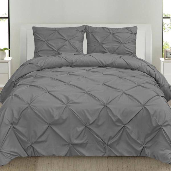 Sweet Home Collection 3pc. Pinch Pleat Pintuck Bedding Set