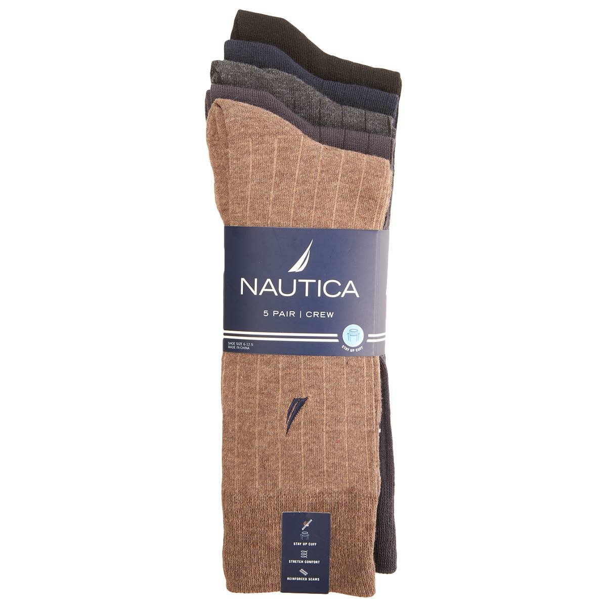 Mens Nautica Ribbed Dress Socks
