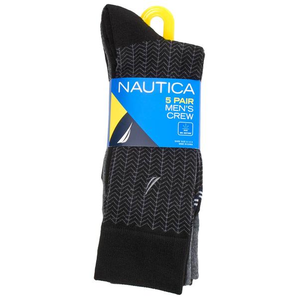 Mens Nautica(R) 5pk. Crew Dress Socks - Black