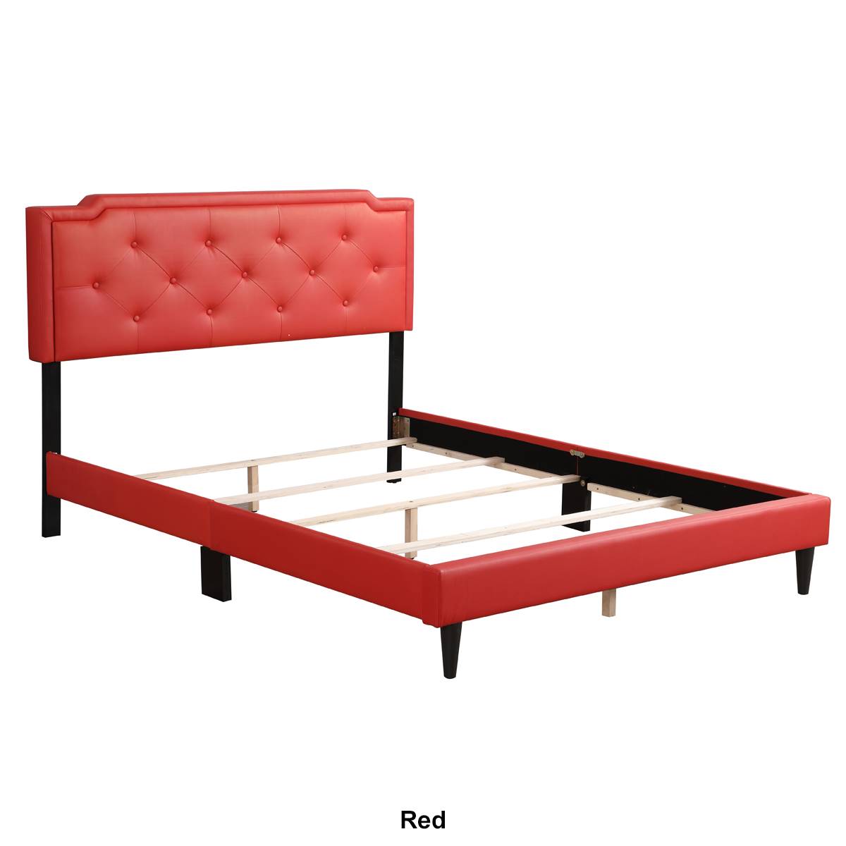 Passion Furniture Deb Jewel Tufted Panel Bed Frame - Queen