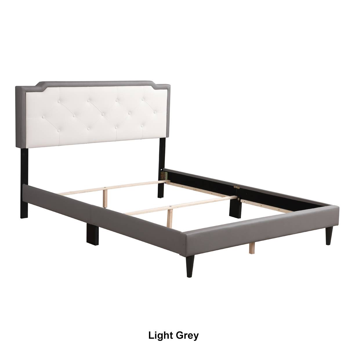 Passion Furniture Deb Jewel Tufted Panel Bed Frame - Queen