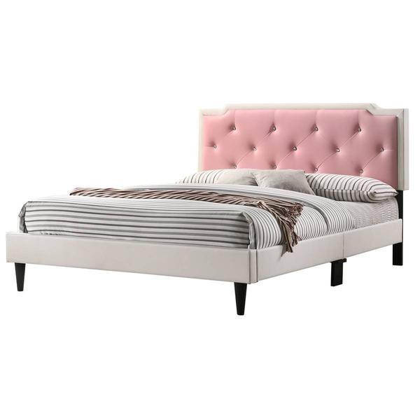Passion Furniture Deb Jewel Tufted Panel Bed Frame - Full