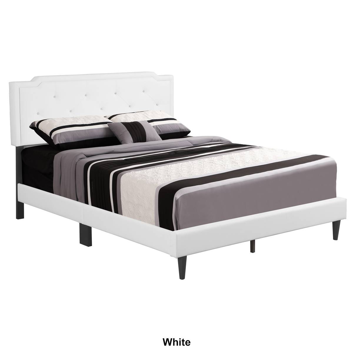 Passion Furniture Deb Jewel Tufted Panel Bed Frame - Full