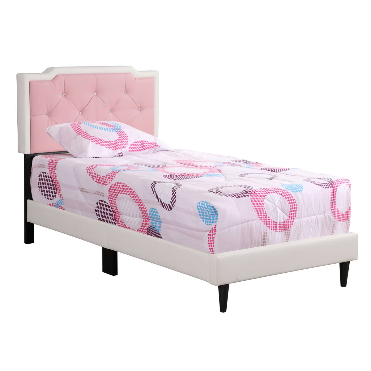 Passion Furniture Deb Jewel Tufted Panel Bed Frame - Twin