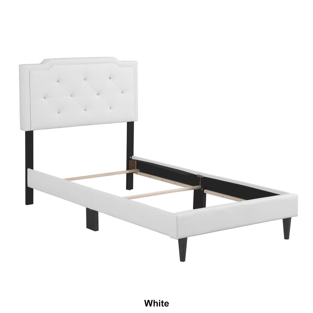 Passion Furniture Deb Jewel Tufted Panel Bed Frame - Twin