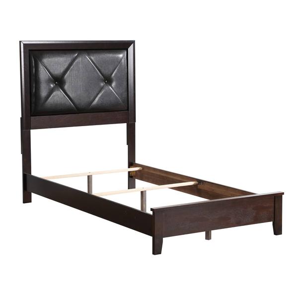 Passion Furniture Primo Tufted Upholstered Panel Bed Frame - Twin