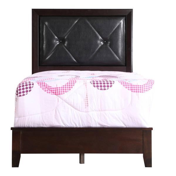 Passion Furniture Primo Tufted Upholstered Panel Bed Frame - Twin alternate view